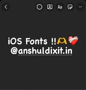 iOS Fonts on Instagram
